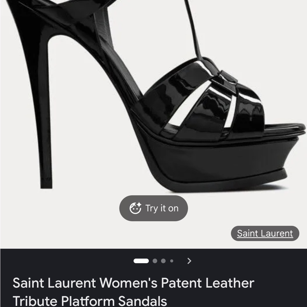 Saint Laurent Black Patent Leather Platform Heels